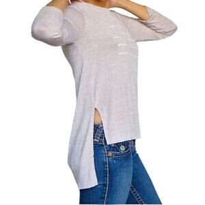 ZARA The World Is My Catwalk high low slub knit graphic tee Size S